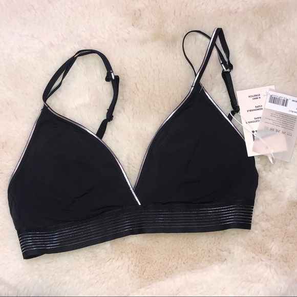 💕Knixteen The Super Bralette Black with Silver trim in medium BNWT - Picture 4 of 7